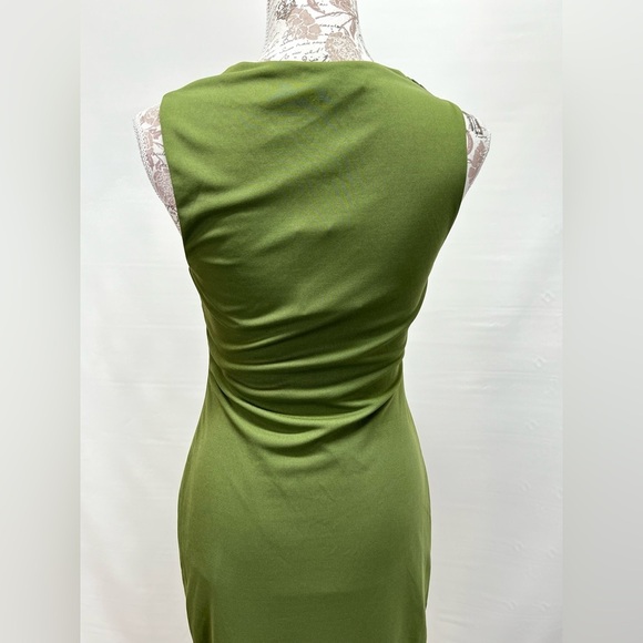 WAYF Sap Green drape neck sleeveless midi dress size S. - Picture 5 of 16